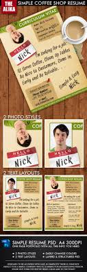simple coffee shop resume on behance