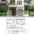 7x15m Simple Home Design Plan With 3 Bedrooms Samphoas Plan Simple House Design Model House Plan House Arch Design