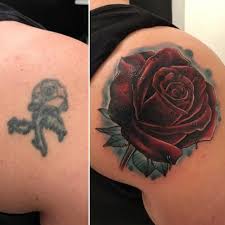 Rose Tattoo Cover Up On Shoulder Blade Best Tattoo Ideas Rose Tattoo Cover Up Cover Up Tattoos Shoulder Tattoo