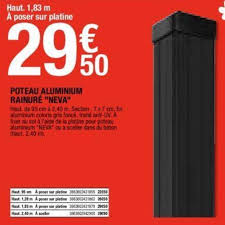 Entra y descubre todas nuestras mejores meuble new york gris 80 cm brico depot. Promo Poteau Aluminium Rainure Neva Chez Brico Depot