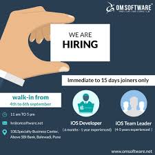 We Are Hiring Ios Developer And Ios Team Leader In Omsoftware Pune Web Development Company Job Opening Development
