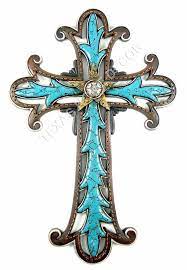 5 out of 5 stars. Western Turquoise Decorative Wall Cross Golden Star Fleur De Lis Rustic 13x9 In Western Cross Cross Art Wall Crosses