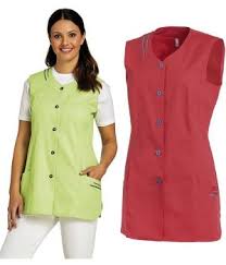 Comparez et achetez des blouses sans manches pas cher sur shopalike. Tunique De Travail Femme Sans Manches Passepoil Contrastee Col Et Poches