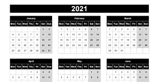 Free to download and print. Download 2021 Yearly Calendar Mon Start Excel Template Exceldatapro