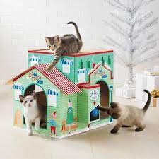 Seasonal Feline Furniture Cat Scratcher Cardboard Cat House Cat Scratchers