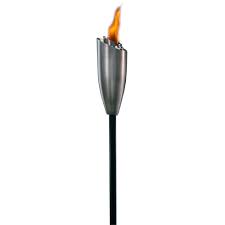 Tiki Stainless Steel Torch 111511168 The Home Depot Tiki Torches Glass Garden Tiki