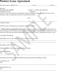This written agreement states the terms of the rental, such as how long the tenant will rent the property and how much they will pay, in addition to the repercussions for breaking the agreement. Free Saskatchewan Pasture Lease Agreement Sample Pdf 118kb 6 Page S