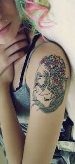 With Flowers In Her Hair Picture Tattoos Leg Tattoos Tattoos
