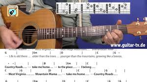 джон денвер Take Me Home Country Roads текст песни 20 1 Country Roads John Denver Cover Tutorial Guitar Chords Tabs Lyrics Lesson Youtube