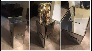 Shop nelson pedestal side table and see our wide selection of side + end tables at design within reach. Dollar Tree Diy Mirrored Pedestal Side Tables Youtube