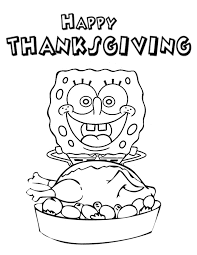 While they are choosing what crayon or marker to color the turkey with you can explain to them why americans celebrate thanksgiving. Thanksgiving Coloring Pages Spongebob Coloring4free Coloring4free Com