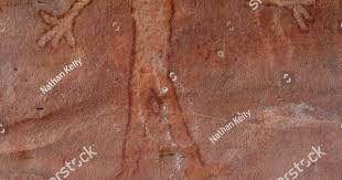 A Panel Of Ancient Rock Art Paintings At The Quinkan Rock Art Site Called Split Rock Gallery Near Laura In 2020 Print Designs Inspiration Art Sites Rock Painting Art