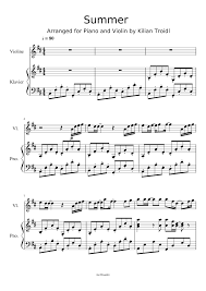Joe Hisaishi Summer Sheet Music For Piano Violin Solo Musescore Com