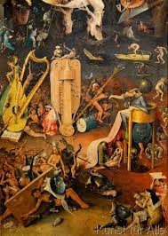 Bosch Garden Earthly Delights Right Side Wing Triptych Art Print Hieronymus Bosch Art Medieval Paintings