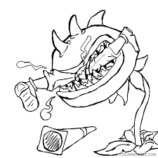 Shark color page for kids. Plants Vs Zombies Coloring Pages Chomper Eat Zombie Coloring4free Coloring4free Com