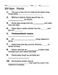Bill Nye Plants Bill Nye Plants Worksheets Photosynthesis