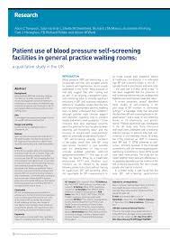 Read about the five different ways that 5g can help improve the patient experience with personalized, preventative care for healthcare organizations. Pdf Patient Use Of Blood Pressure Self Screening Facilities In General Practice Waiting Rooms A Qualitative Study In The Uk
