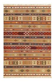 Der flor dieses teppichs besteht aus wolle. Esprit Kelim Teppich Taupe Braun Rot Aus Wolle Agra Outlet Teppiche