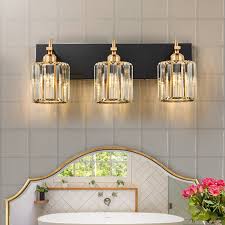 Glowlings 3-Light 20.5'' Modern Crystal Square Vanity Light For Bathroom