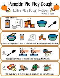 Pumpkin Play Dough Visual Recipe Visual Recipes Speech And Language Fall Lessons