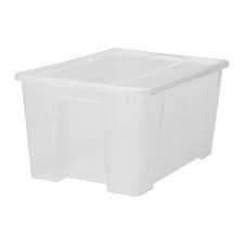 Samla Transparent Box With Lid 57x39x28 Cm 45 L Ikea Ikea Storage Boxes Ikea Ikea Storage