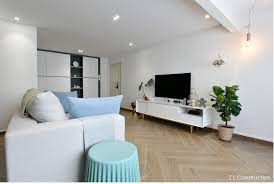 Zlc Singapore Eye Catching Herringbone Floor Using Light Timber Lookalike Tiles To Brighten Up The Apartment Herringbone Floor Room Home Decor