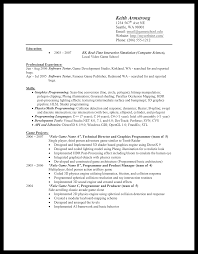 Real Video Game Developer Resume Examples