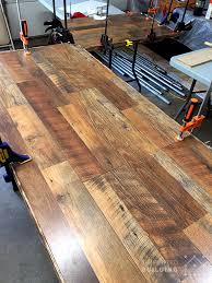 Once the tabletop is done, sand and finishes it before. Diy Laminate Flooring Table Top Desk Simplified Building
