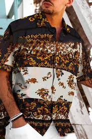 Men's palm print short sleeve revere shirt | boohoo. Mens Casual Vintage Floral Pattern Short Sleeves Button Up Loose Fit Colorblocked Shirt Beautifulhalo Com