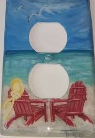 Beach Themed Wall Plate Covers Orange Beach Chair Light Etsy Functional Wall Art Beach Chairs Beach Chairs Diy