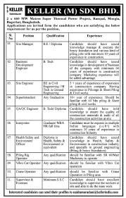 Supply, procurement, installation, testing and commissioning of lift and escalator system for elevated stations.(package: Keller M Sdn Bhd Job Circular 2018 Bangladesh Top Job Circular