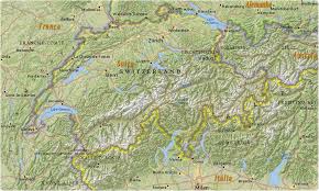 Col de la forclaz (1.528m), col des saisies (1.650m). Mapa Geografico Da Suica