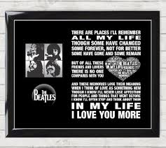 Black Beatles In The City Song The Beatles Song Music Lyrics In My Life Poster Print John Lennon Paul Mccartney Ringo Starr Art Home Decor Gift Framed Available Life Poster Beatles Songs Poster Prints
