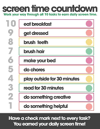 screen time countdown charts for kids rules for kids