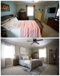 Anyhoo, here's a before and after… did you notice the stool and wicker chest are missing from the above shot? Master Bedroom Makeover Before After Living In Yellow