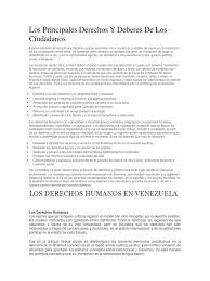 Tras muchos siglos de injusticias y guerras, este documento recoge el compromiso de muchos países para. Los Principales Derechos Civiles En Venezuela Y Deberes De Los Ciudadanos Derechos Humanos Democracia