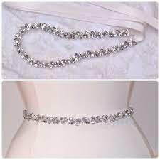 Thin Crystal Rhinestone Belt Clear And Gray Rhinestones Etsy Bridesmaid Belt Bridesmaid Accessories Wedding Belts