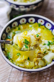 Pour in the stock, season well and bring to the boil. Chunky Potato Leek Soup Recipe Eating European