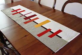 Mid Century Modern Table Runner The Holland How To Make A Mirror Of Modern Table Runn Modern Table Runners Quilted Table Runners Table Runner And Placemats