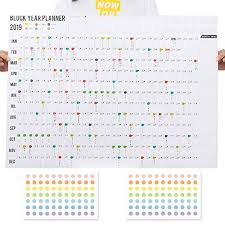 It's a perfect gift for family and friends; Funmazit Wall Calendar 2019 Planner Large Laminated 12 Months Yearly Annual Wall Planner Chart Organiser Dots Great For Home School Or Office 20 3 X 28 7inch With 2 Sheet Sticker Dots Buy Online In