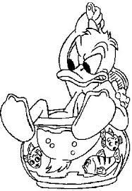 Donald Duck Im Aquarium Ausmalbild Malvorlage In Der Badewanne