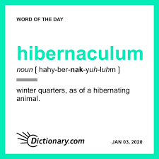 Hibernaculum In 2020 Words Word Of The Day Uncommon Words