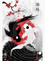 Koi Fish Yin Yang Poster By Ruby Art Koi Art Japanese Art Yin Yang Art