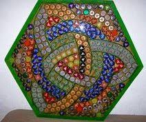 Celtic Look Bottle Cap Table Top Design Beer Cap Crafts Bottle Cap Crafts Beer Bottle Cap Crafts