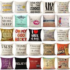Cushion Cover Home Sweet Pillow Case Cotton Linen Sunshine Love Letter Cushion Sofa Bedroom D Letter Cushion Pillow Decorative Bedroom Decorative Pillow Covers
