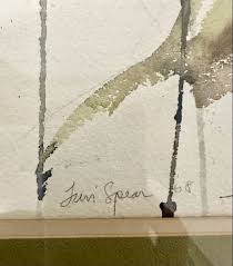 LOIS SPEAR WATERCOLOR & INK PAINTING PORTRAIT OF YOUNG WOMAN. SIGNED FRAMED  1968