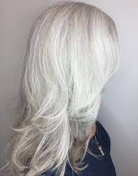 Long Layered Gray Hairstyle Long Gray Hair Long White Hair Grey White Hair