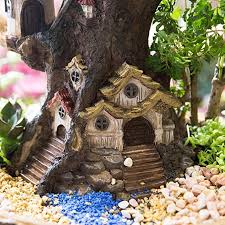 Amazon Com Ncyp Forest Fairy Garden Miniature Stump Sweet House Resin Planter For Succulents Cactus Diy Miniature Fairy Gardens Fairy Garden Fairy Garden Diy