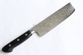 Japan's sakai region has a knife making history of 600 years. Sakai Takayuki Mirror Polish Damascus 45 Layer Nakiri Knife 160mm