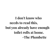 One of the most jolting days of adulthood comes the first time you run out of toilet paper. Toilet Paper Quote The Plumbette